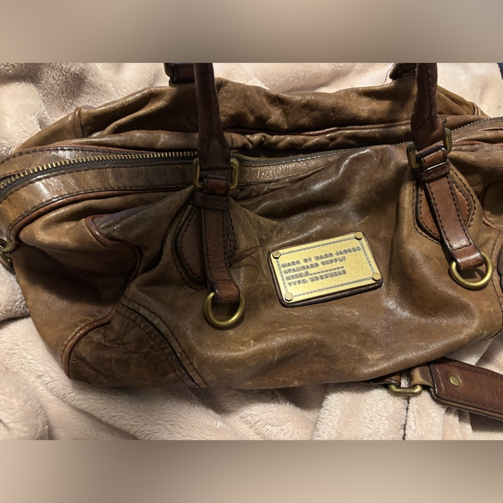Marc Jacobs Tan Leather Duffel Bag